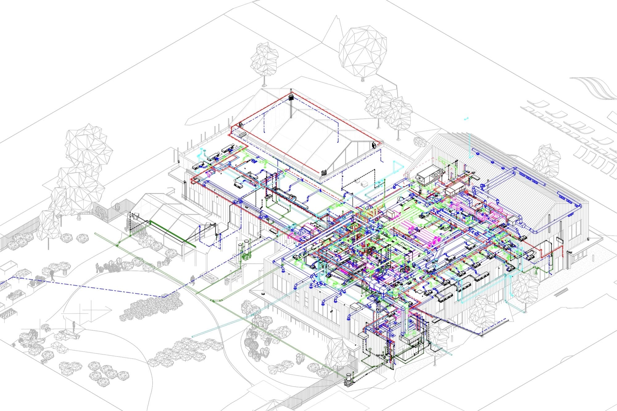 3D Engineering Coordination Model — Full Site Isometric